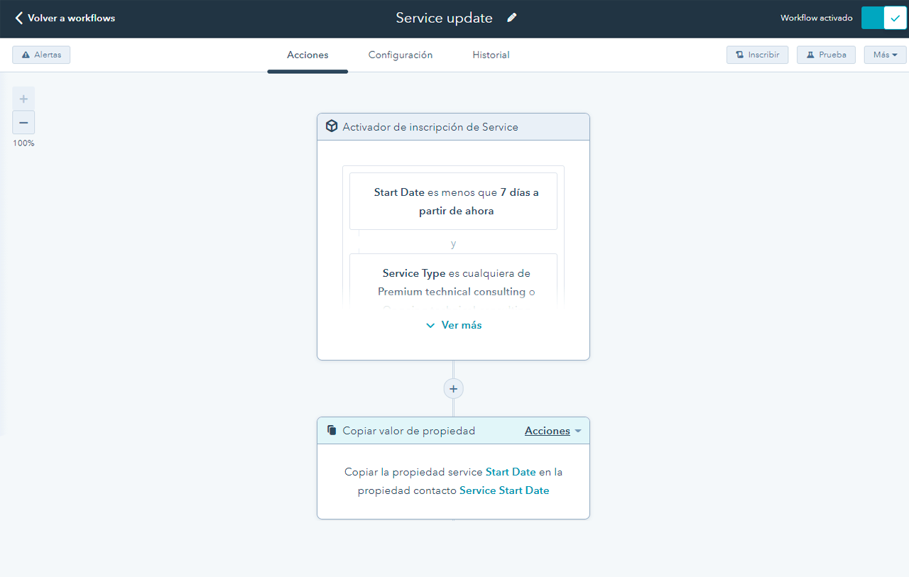 Workflow basado en objetos personalizados